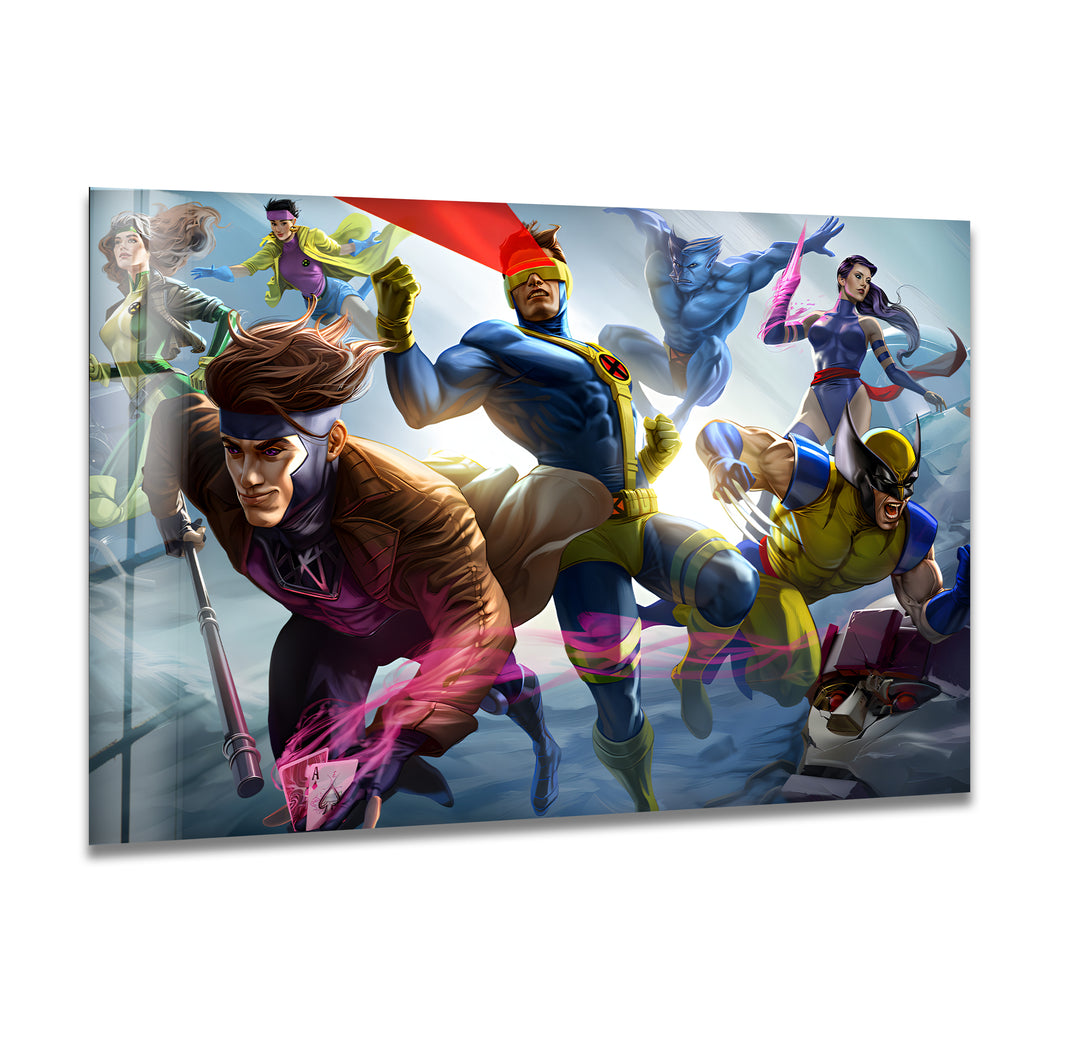 X-Men Glass Wall Art print picture on glass, Tempered Glass Wall Art