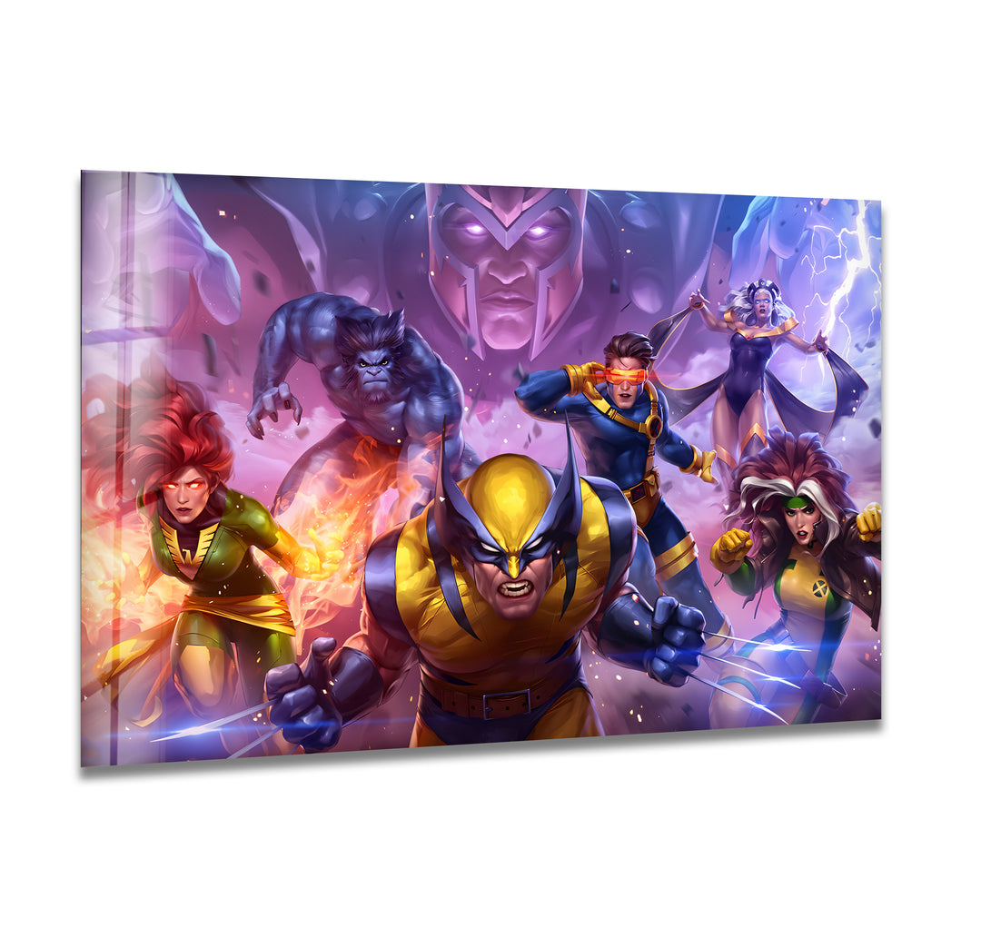 X-Men Marvel Future Fight Glass Wall Art  print picture on glass, Tempered Glass Wall Art