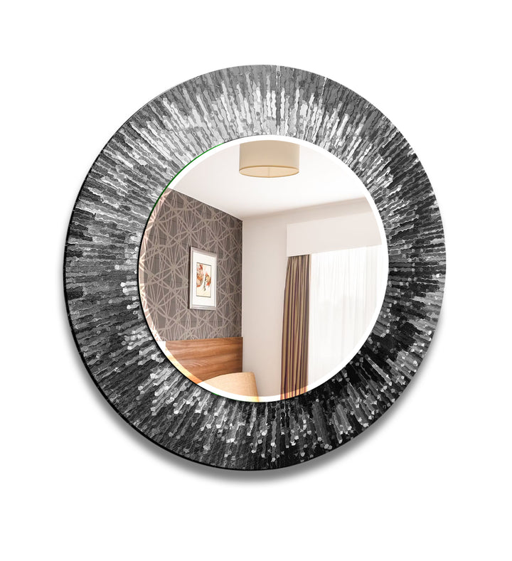 Silver and Black Splash Wall Mirror Living Room Mirror
