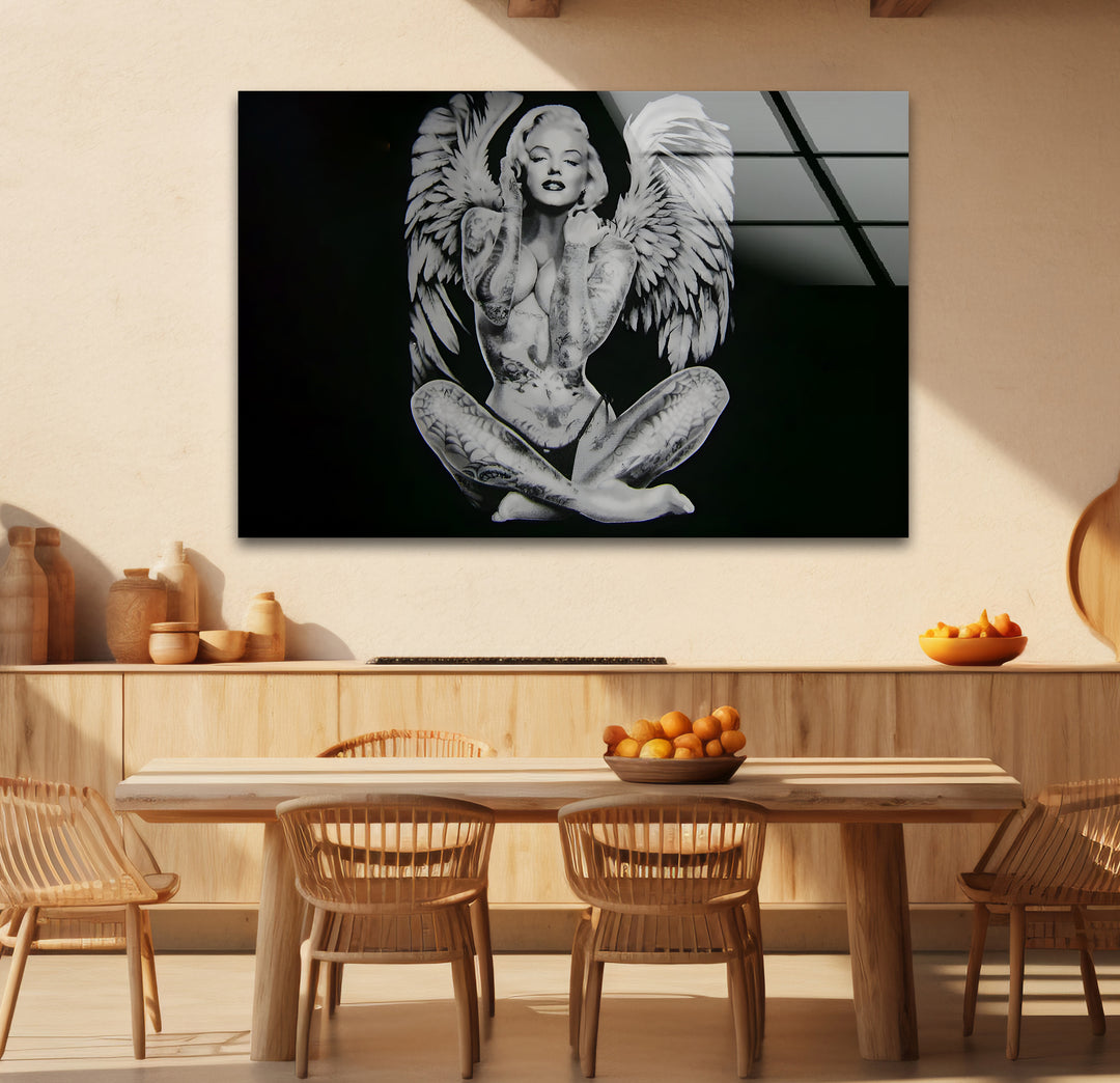 Glass wall art featuring sensual erotic nude art for bold decor
