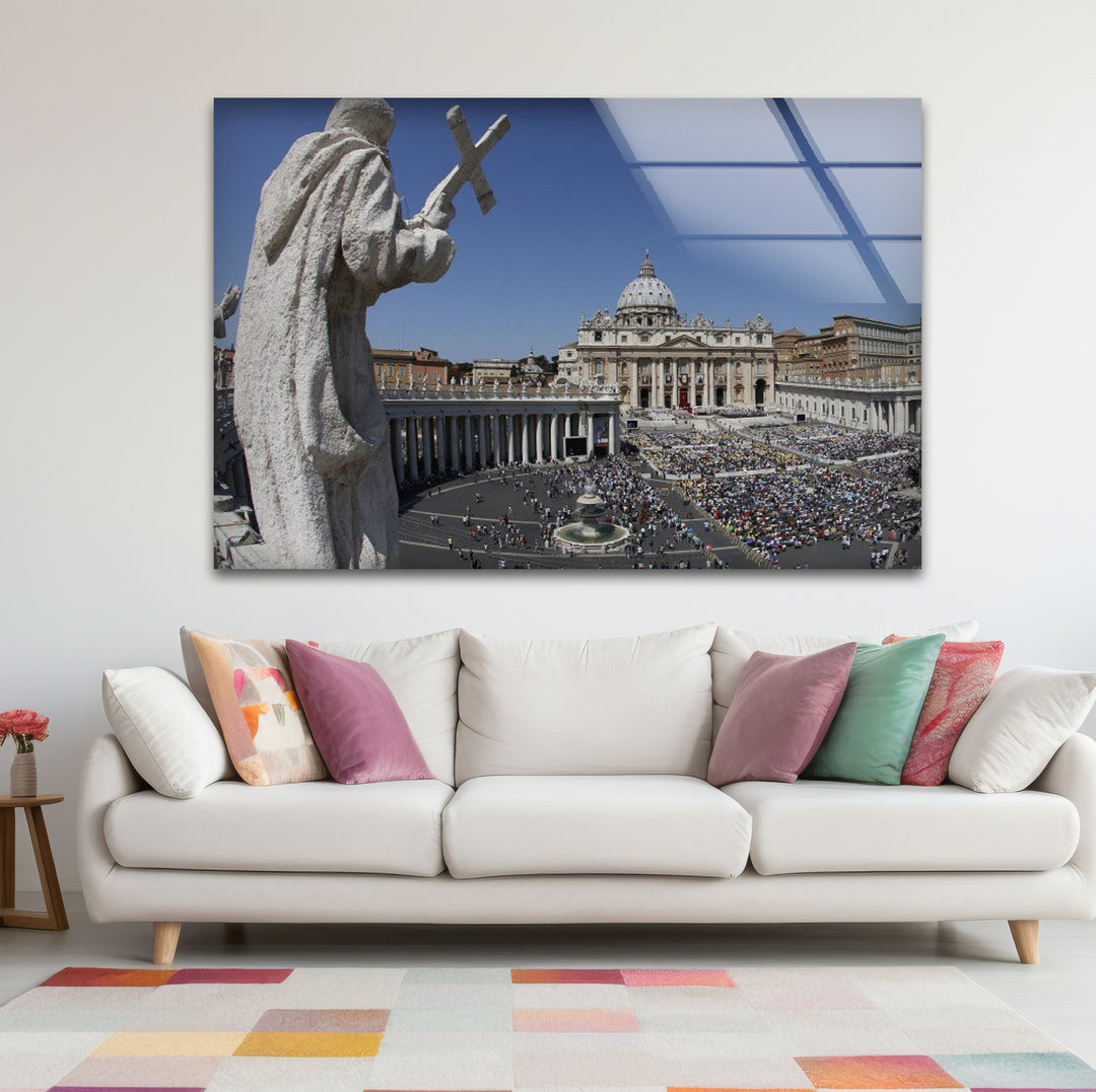 Vatican City Glass Wall Art – St. Peter’s Basilica & Square