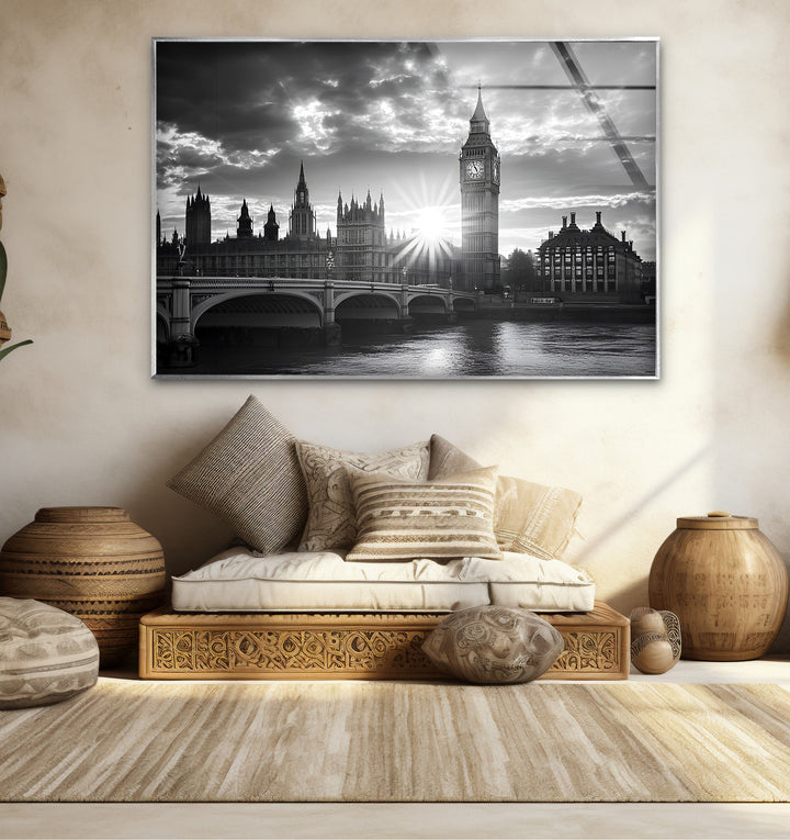 Timeless black and white paintings of Westminster Bridge perfect for adding a touch of London charm
