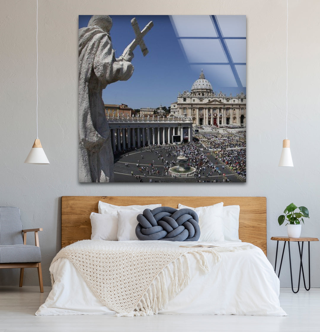 Vatican City Glass Wall Art – St. Peter’s Basilica & Square