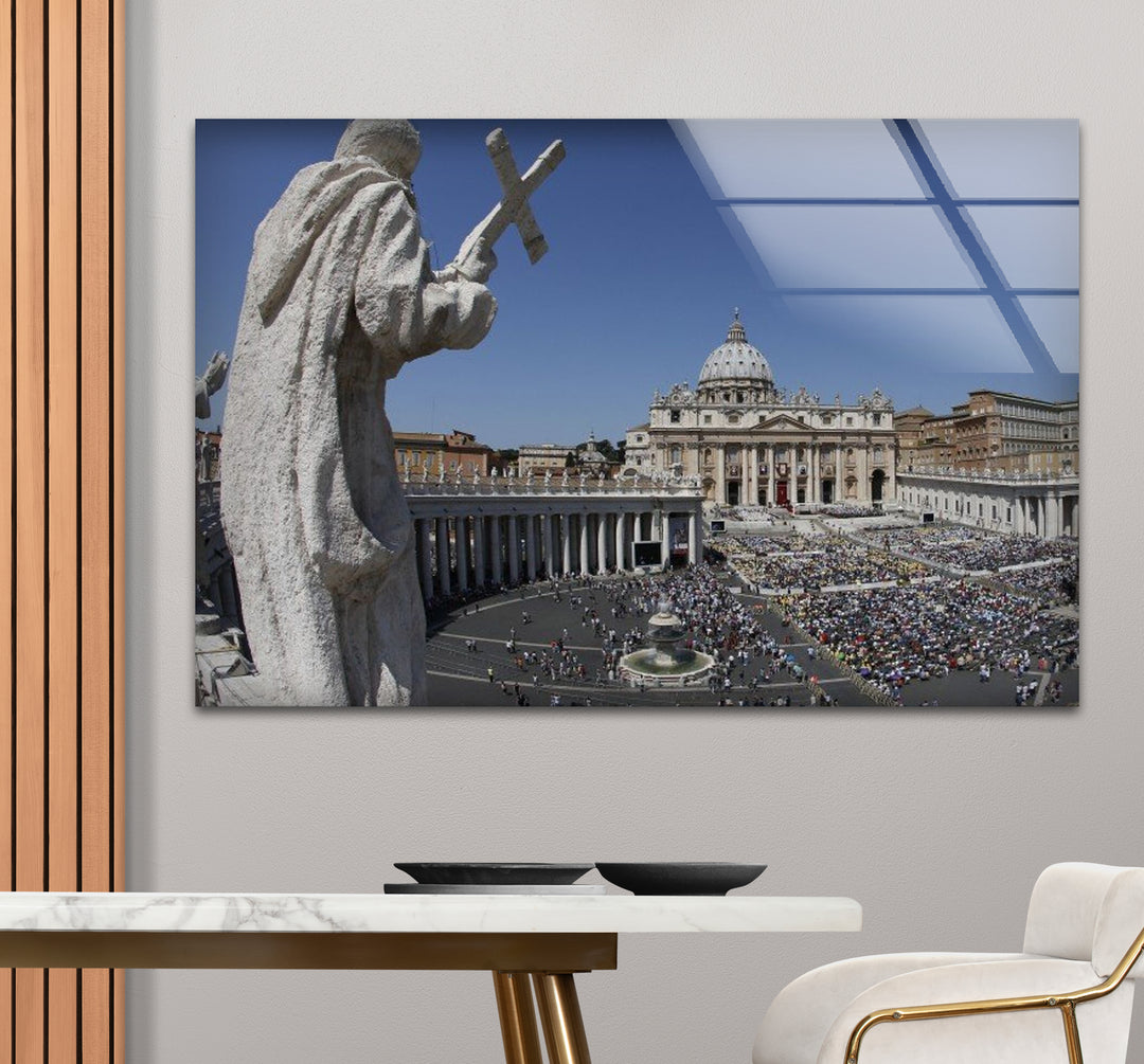 Vatican City Glass Wall Art – St. Peter’s Basilica & Square