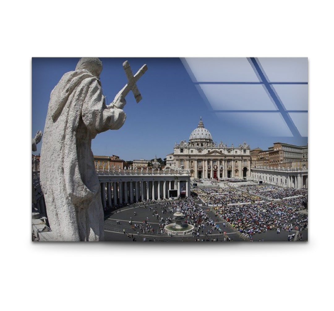 Vatican City Glass Wall Art – St. Peter’s Basilica & Square