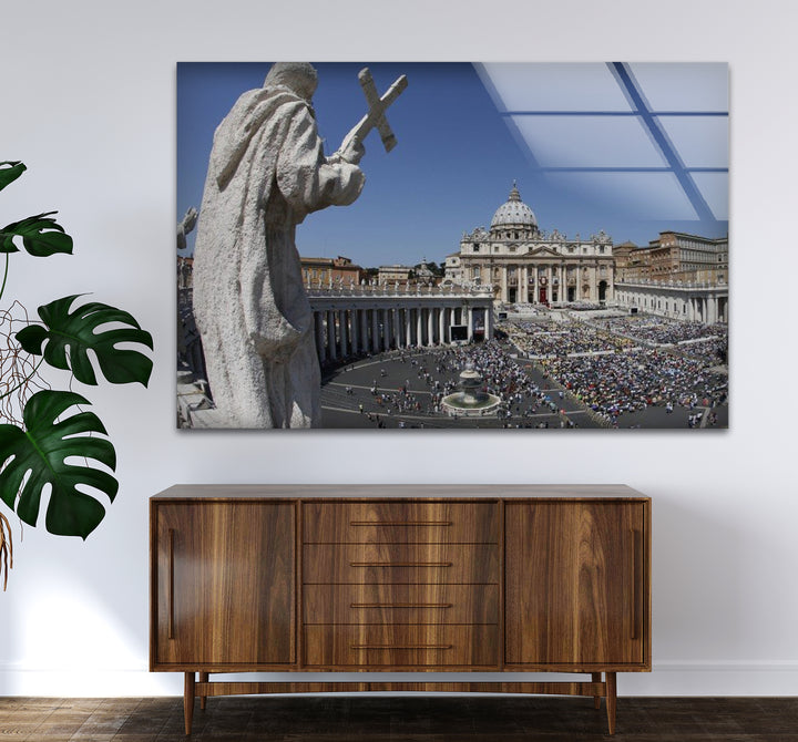 Vatican City Glass Wall Art – St. Peter’s Basilica & Square