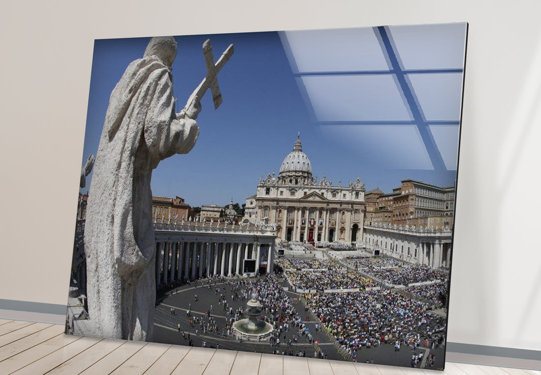 Vatican City Glass Wall Art – St. Peter’s Basilica & Square