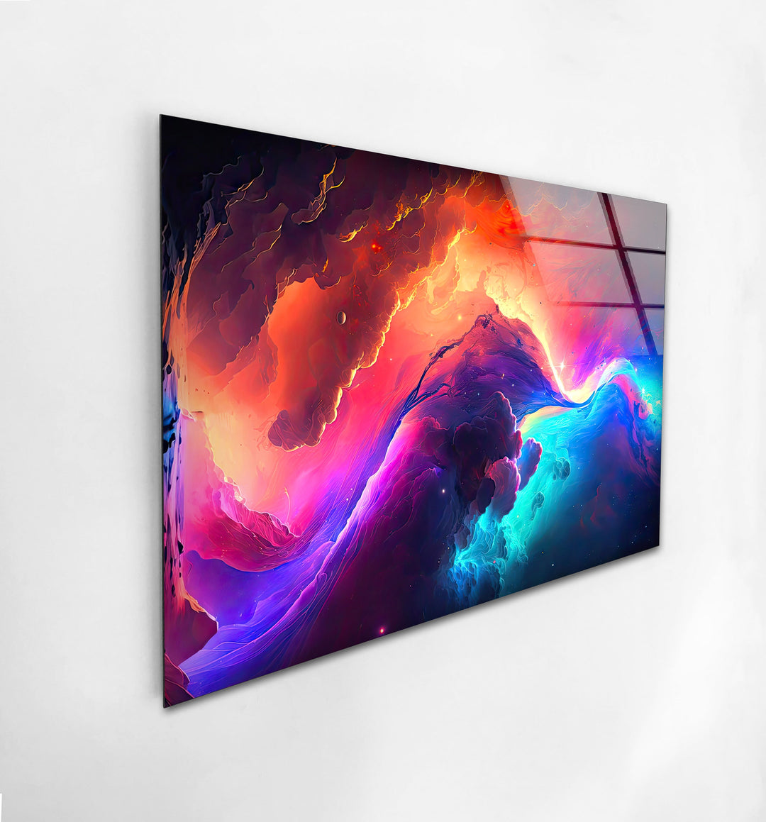 A Colorful Galaxy Glass Wall Art