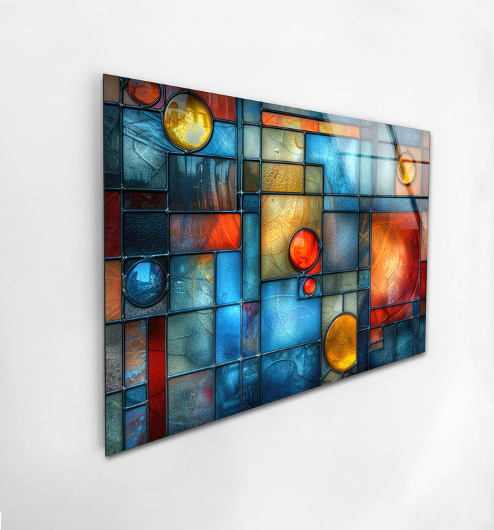 Colorful Stained Circle Glass Wall Art glass wall decor, glass wall art decor