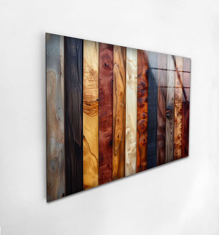 Colored Wooden Patterns Glass Wall Art custom glass photo prints, large glass prints
