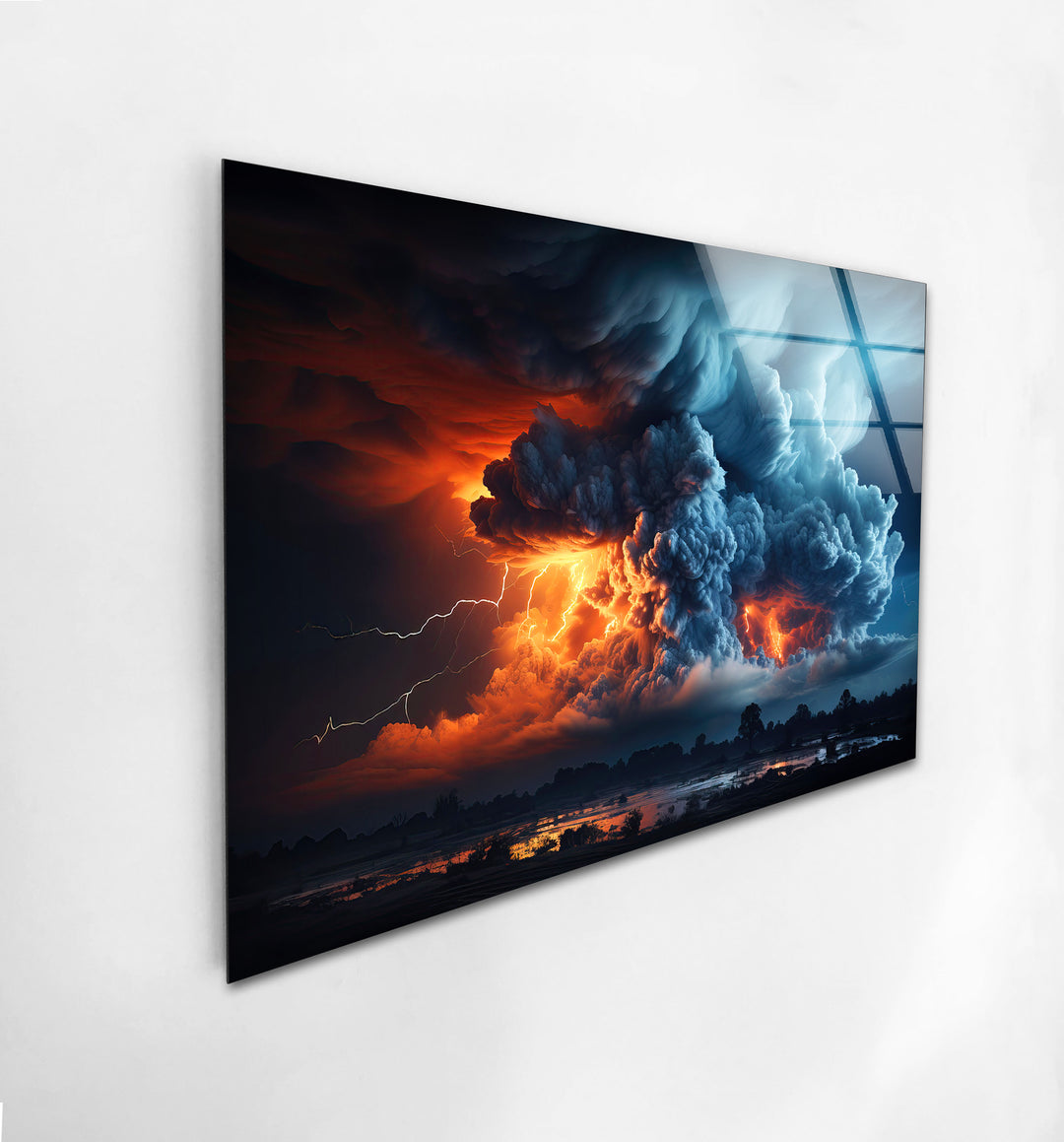 View of Thunderstorm Cloud Glass Wall Art