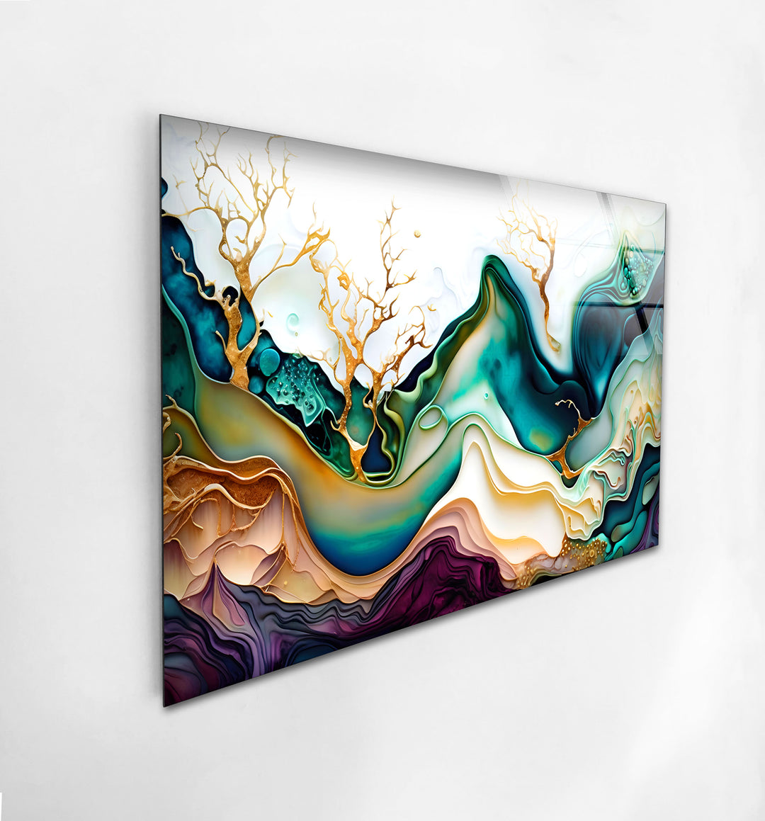 Vibrant Abstract Paintings on Glass Panels