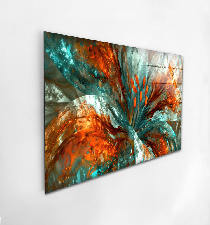 Abstract Floral Painting Glass Wall Art picture on glass wall art, photos printed on glass