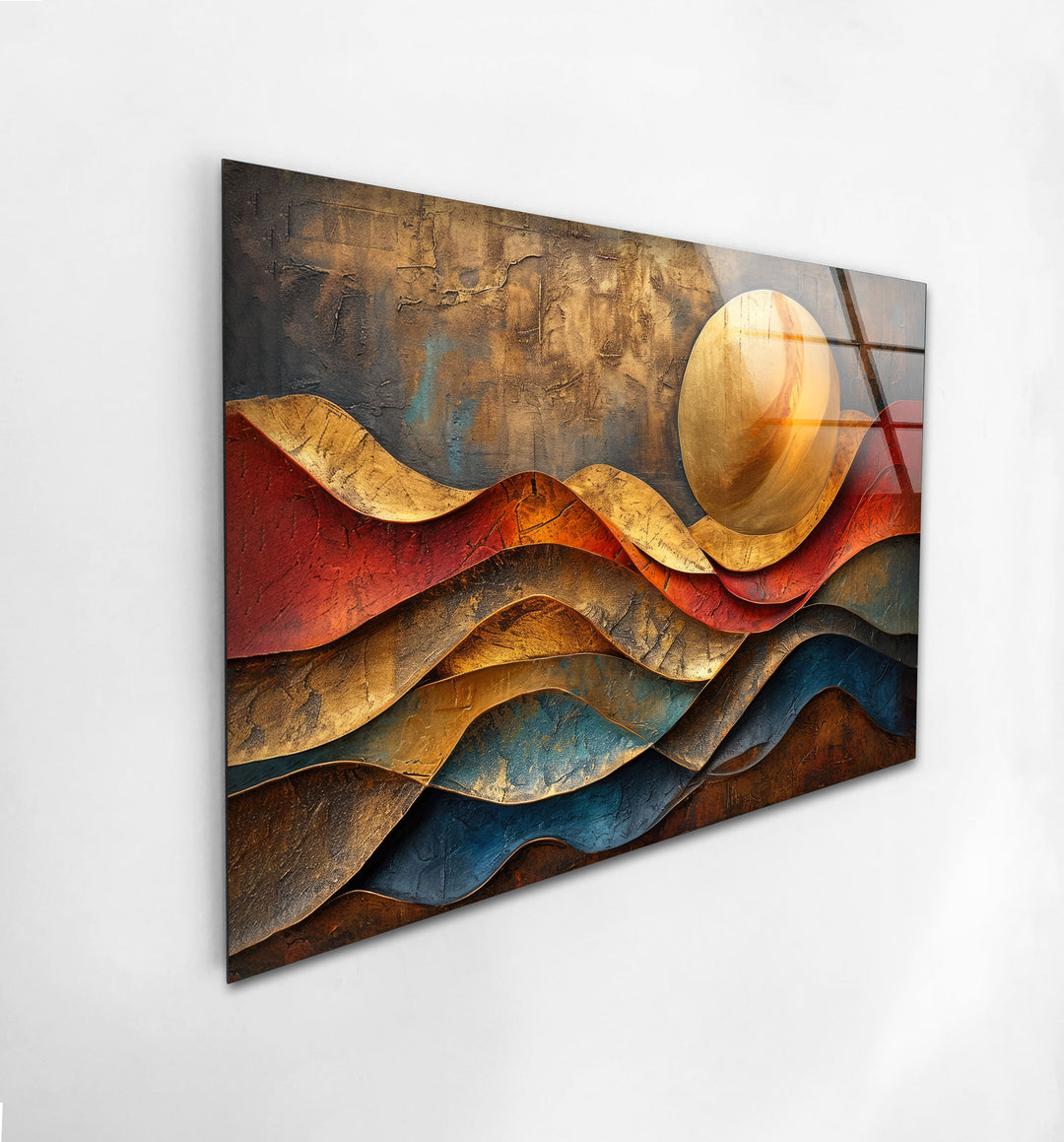 Sunset Abstract Painting Cool Art Prints & Tempered Glass Art