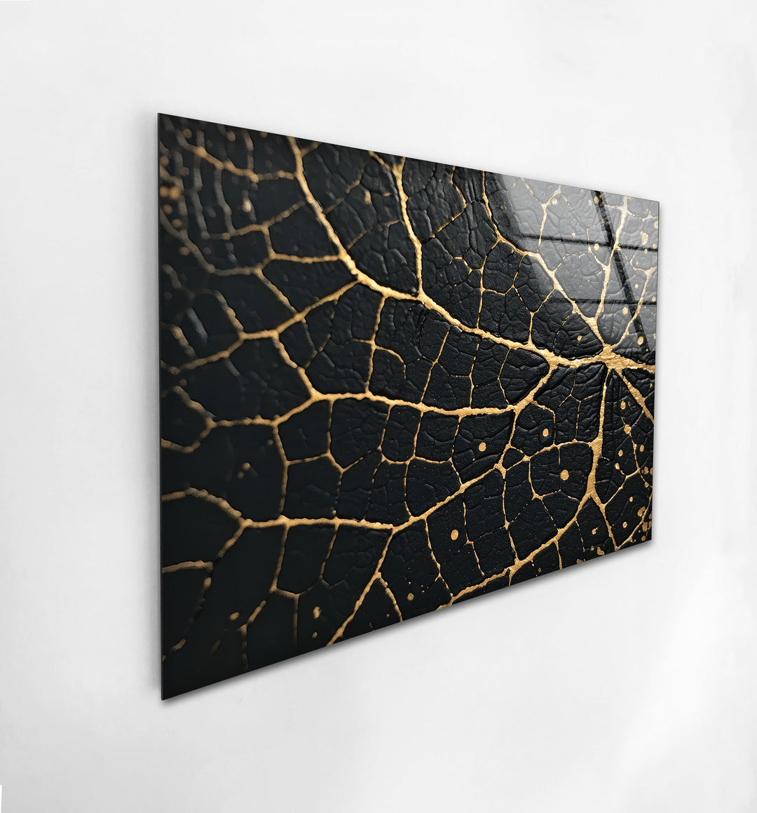 Black and Gold Abstract Glass Wall Art stained glass wall art, stained glass wall decor