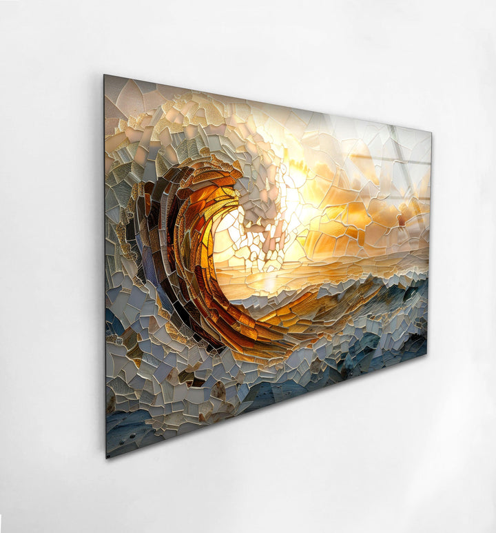 Mosaic Waves Glass Wall Art glass photo prints, glass picture prints