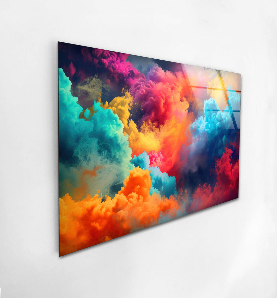 Colored Clouds Glass Wall Art glass pictures for Wall, glass prints wall art
