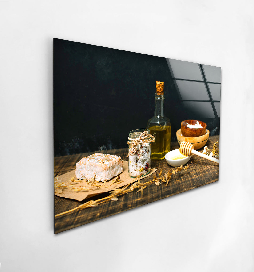 Natural Olive Oil Glass Wall Art, custom glass photo prints, large glass prints