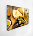 Olives And Bread Glass Wall Art, stained glass wall art, stained glass wall decor