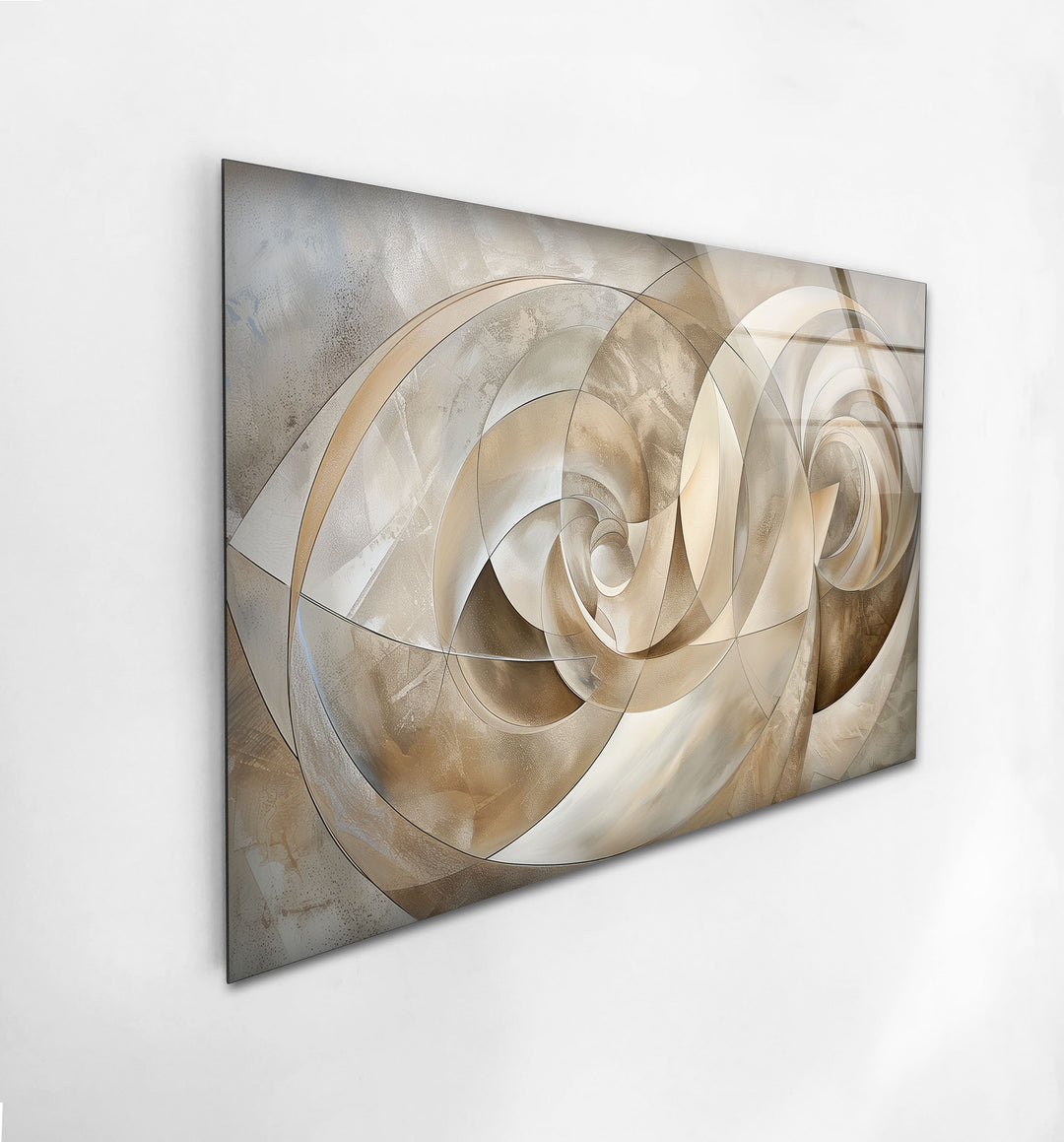 Marble Brown Beige Abstract Glass Wall Art