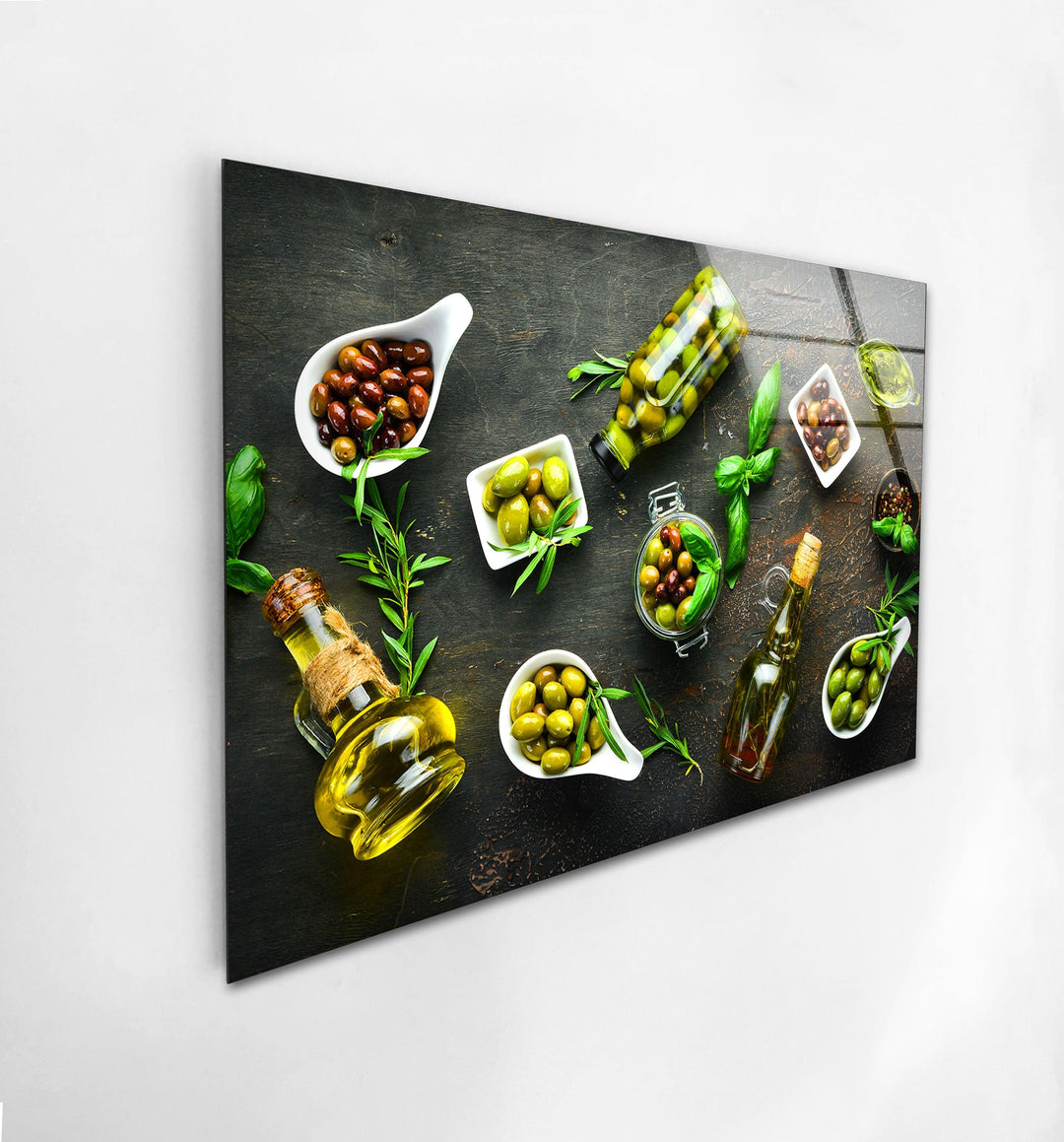 Bunch Of Olives Glass Wall Art, custom glass photo prints, large glass prints