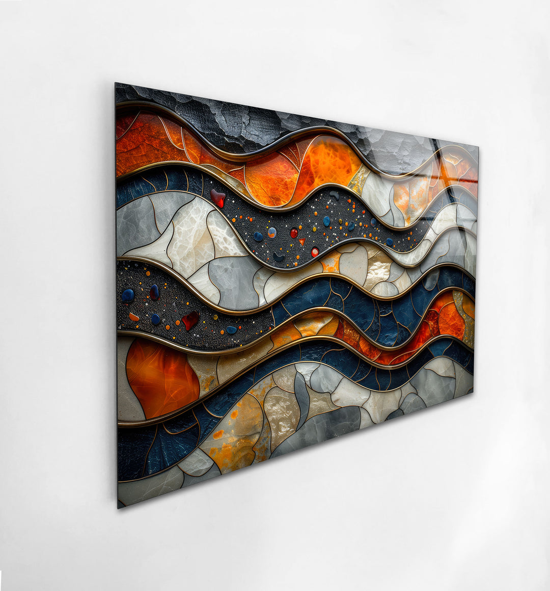 Vibrant Multicolored Mosaic Glass Wall Art large glass photo prints, glass wall photos