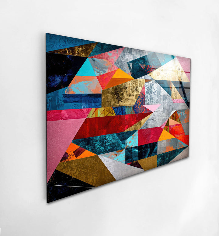 Geometric Shapes Abstract Tempered Glass Wall Art - MyPhotoStation