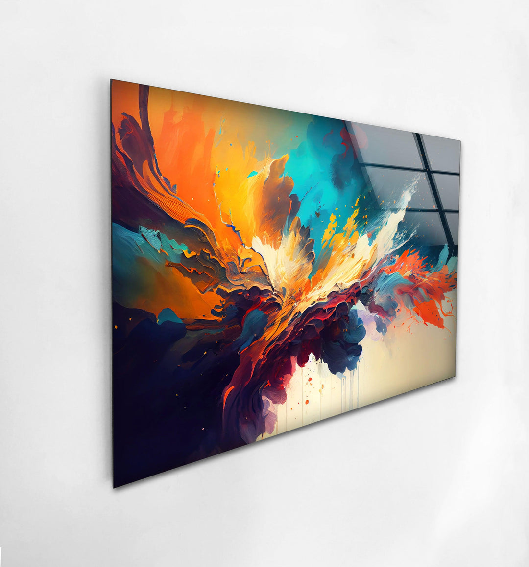 Explosion of Color Glass Wall Art, large glass photo prints, glass wall photos