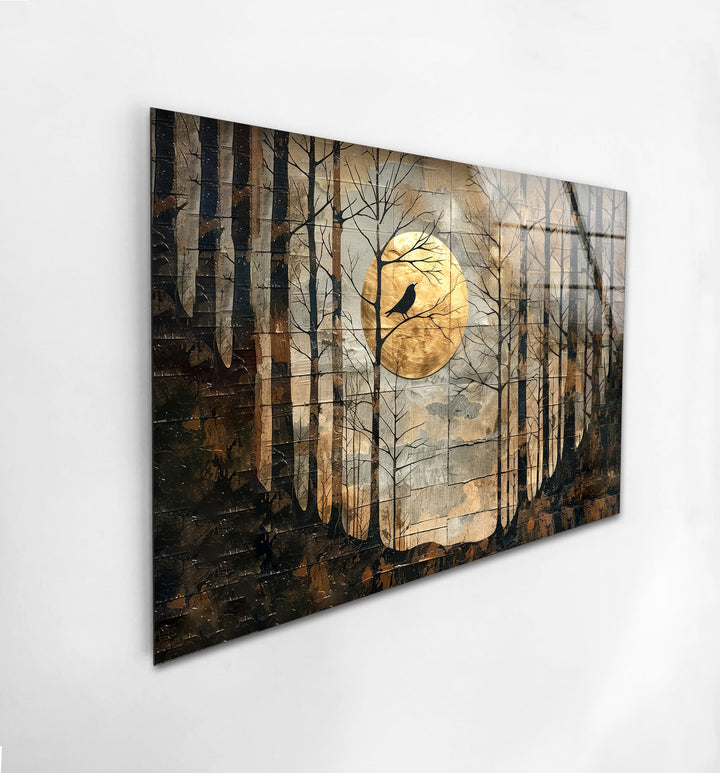 Forest Modern Art Glass Wall Art print on glass, glass printed photos