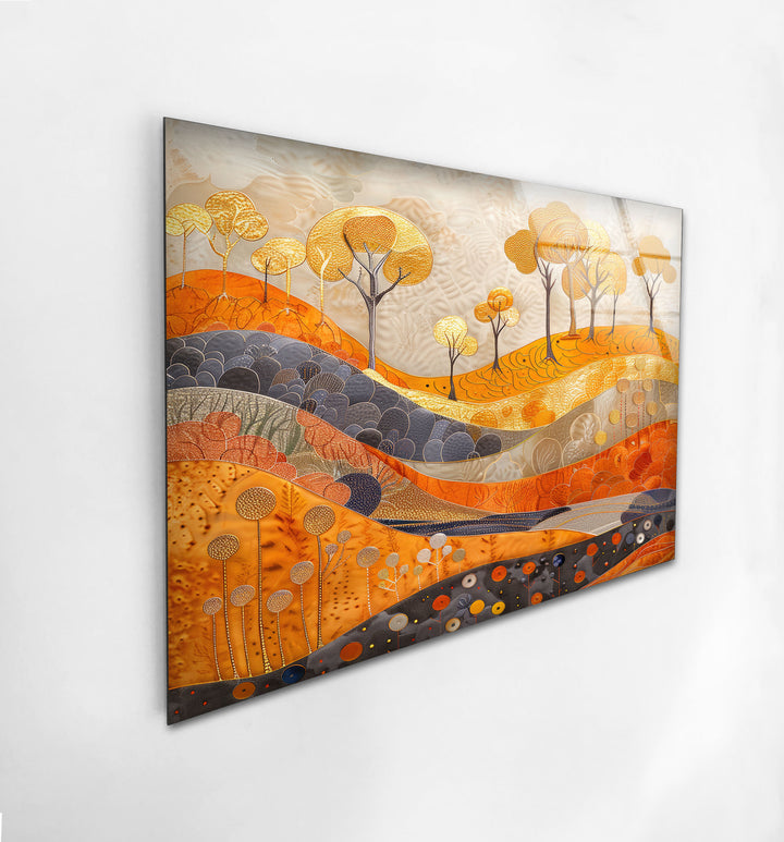 Forest Landscape Painting Tempered Glass Wall Art - MyPhotoStation