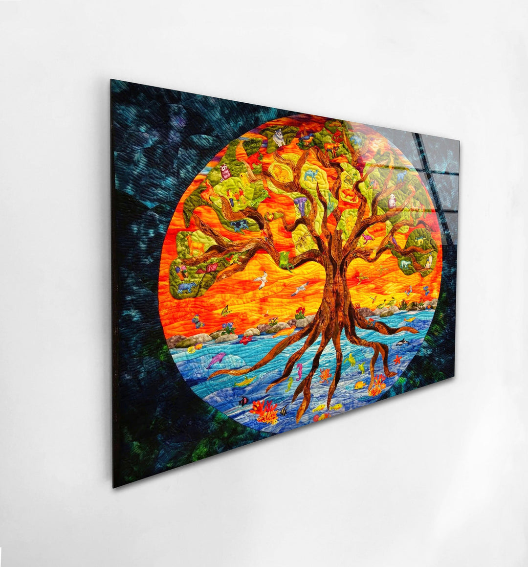 Big Tree Of Life Glass Wall Art, large glass photo prints, glass wall photos