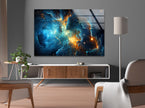 Space Galaxy Glass Wall Art, custom glass photo prints, large glass prints