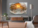 Golden Hour View Tempered Glass Wall Art