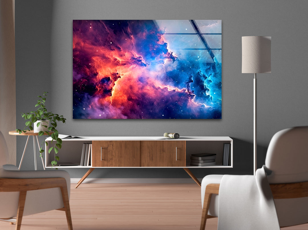 Nebula Universe Glass Wall Art, print on glass, glass printed photos