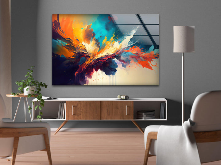 Explosion of Color Glass Wall Art, glass picture prints, print on glass