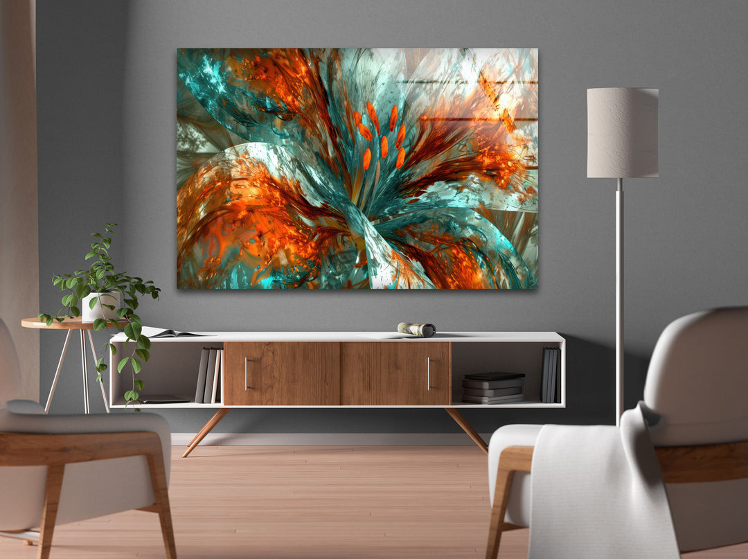 Abstract Floral Painting Glass Wall Art stained glass wall art, stained glass wall decor