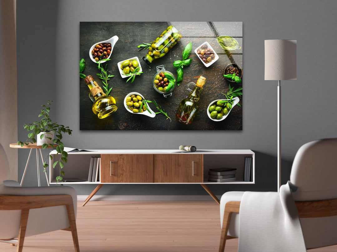 Bunch Of Olives Glass Wall Art, glass photo prints, glass picture prints