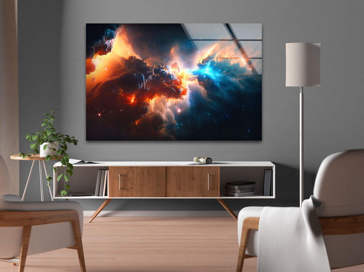 Space Nebula Galaxy Glass Wall Art, Glass Printing Wall Art, Print photos on glass