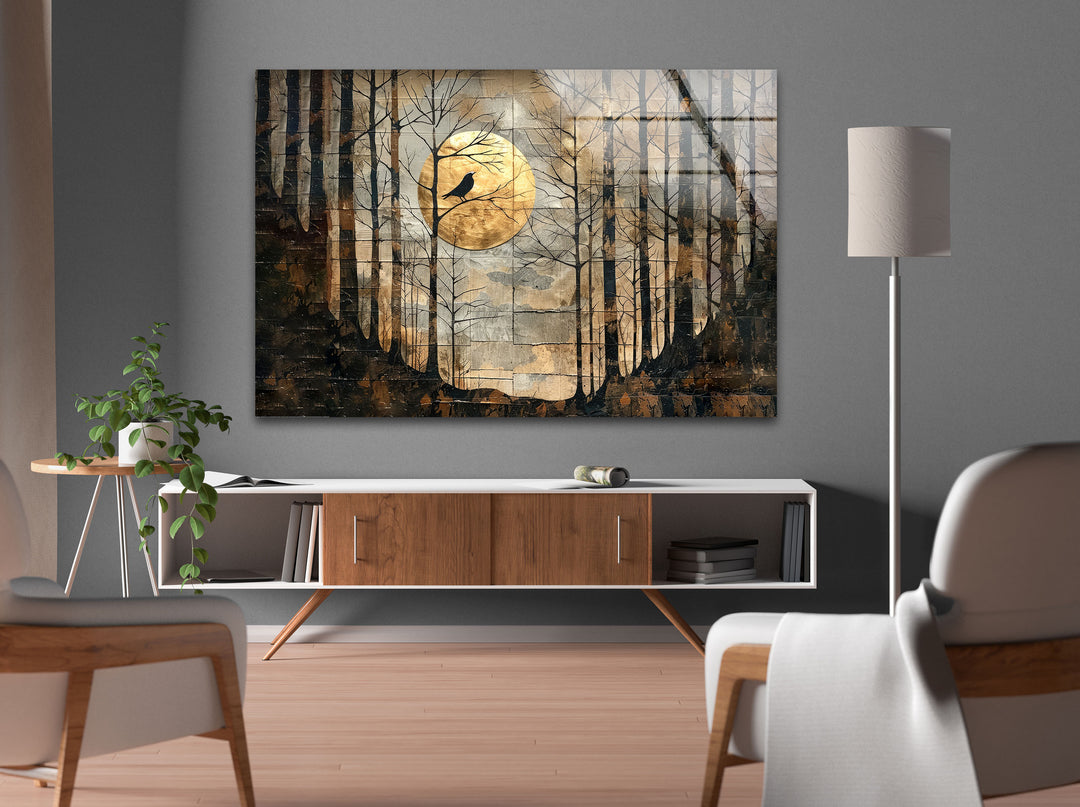 Forest Modern Art Glass Wall Art picture on glass wall art, photos printed on glass