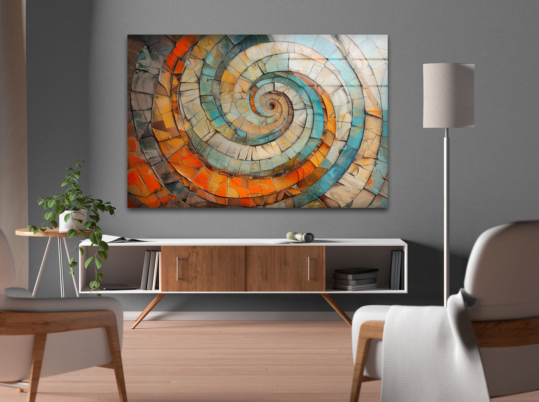 Wood Spiral Glass Wall Art glass pictures for Wall, glass prints wall art