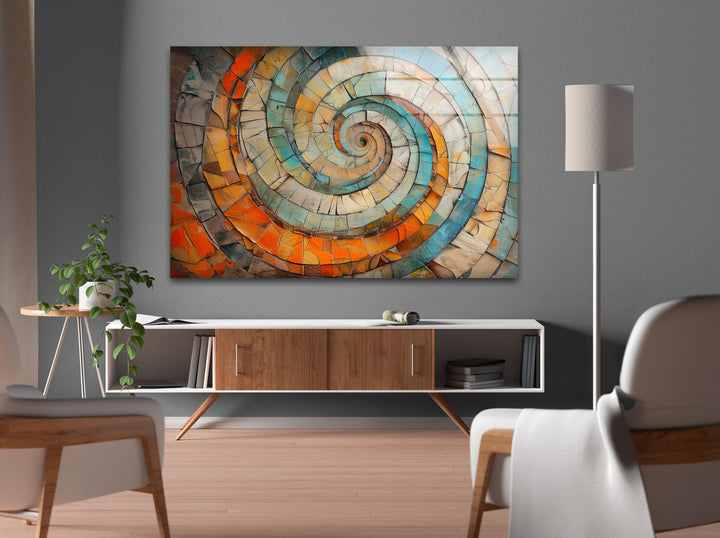 Wood Spiral Glass Wall Art glass pictures for Wall, glass prints wall art