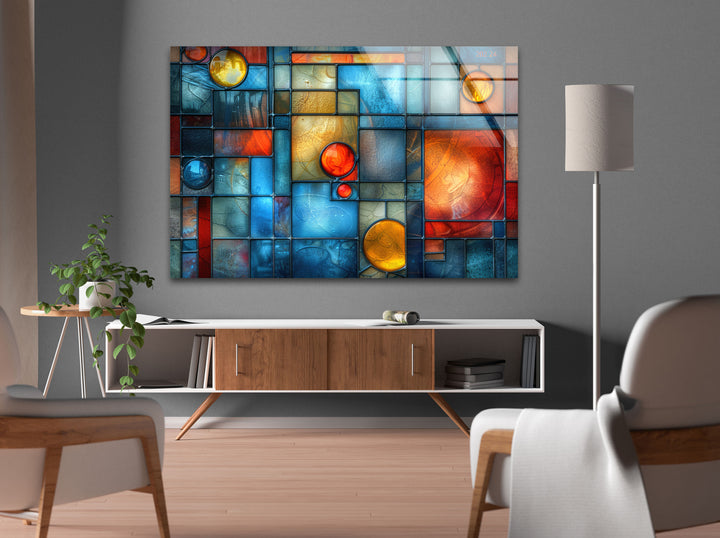 Colorful Stained Circle Glass Wall Art stained glass wall art, stained glass wall decor