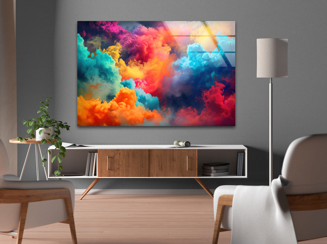 Colored Clouds Glass Wall Art large glass photo prints, glass wall photos
