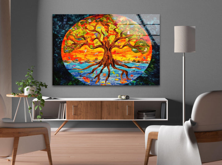 Big Tree Of Life Glass Wall Art, glass photo prints, glass picture prints