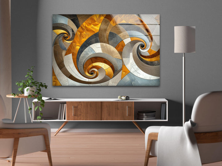 Stained Fractal Design Glass Wall Art glass image printing, glass prints from photos