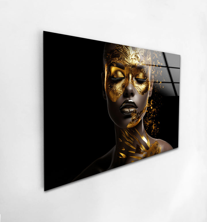 African Black Woman Tempered Glass Wall Art - MyPhotoStation