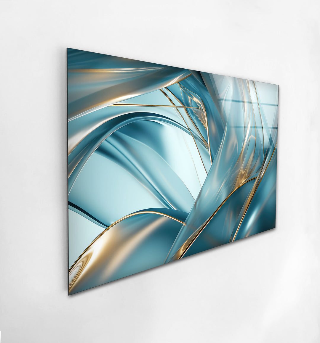 Blue Bold Lines Abstract Glass Wall Art glass image printing, glass prints from photos
