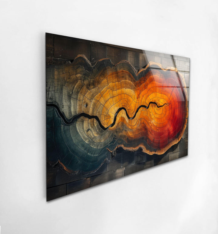 Wood Patterned Abstract Modern Glass Art & Cool Wall Art