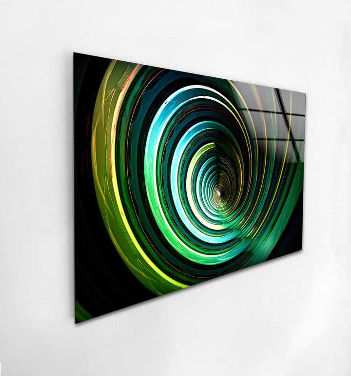 Fantastic green and yellow Circles Glass Wall Art