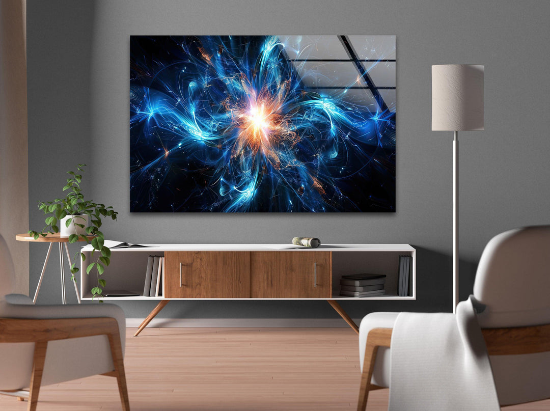 Radiating Cosmic Energy Glass Wall Art Glass Printing Wall Art, Print photos on glass